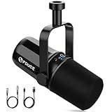 FDUCE SL40 Vocal Dynamic Podcast Microphone for Podcasting, Gaming, Live Streaming & Recording, Built-in Headphone Output, LED Mute Button, All Metal USB/XLR Cardioid Mic, Voice-Isolating Technology