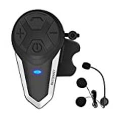 BETOWEY Motorcykel Bluetooth-headset, BT-S3 V5.0 Hjälm Kommunikationssystem 1 000 m Rider to Rider Intercom med FM-radio för motorcykel/ATV/dirtbike (med bommikrofon, 1-pack)