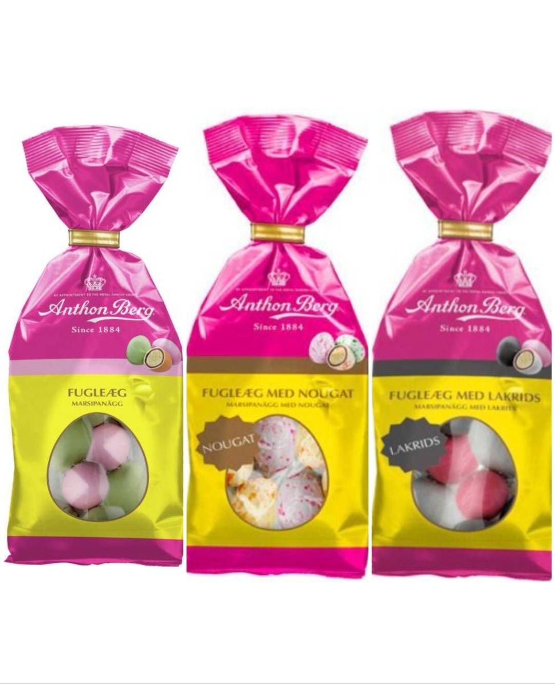 Taste Them All - Anthon Berg Fugleæg – Tre smagsvarianter - Pakketilbud.