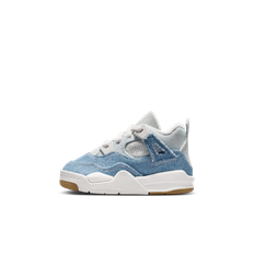 Jordan 4 Retro "Worn Blue"-sko til babyer/småbørn - hvid - 23.5