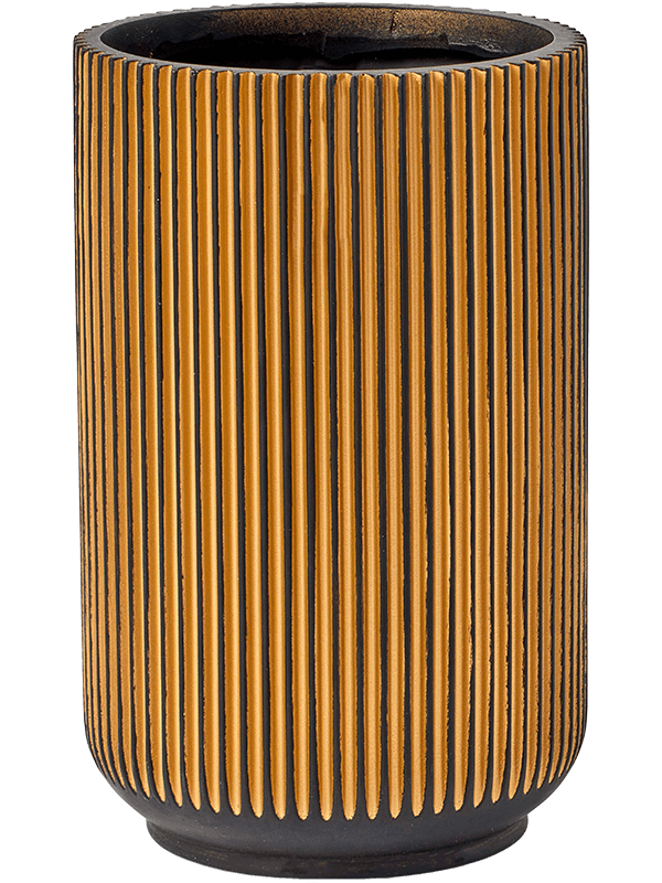 Capi Nature Groove - Vase High Black Gold (⌀14 ↕22)