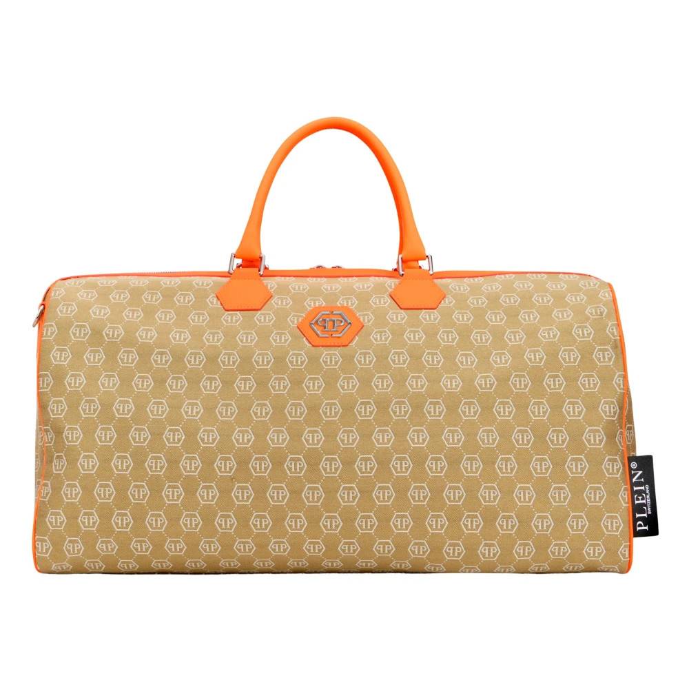 Philipp Plein Weekend Bag Jacquard Monogram - Tasker - Herre - Beige - ONE SIZE - Uld