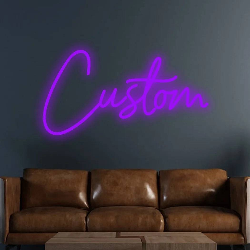 Custom Neon Sign Led Name Light for Kids Name Custom Signs Teenage Gift Led Neon Sign for Wall Decor Bedroom Decor Personalized - Purple USB / 1 line 40cm 7 letter