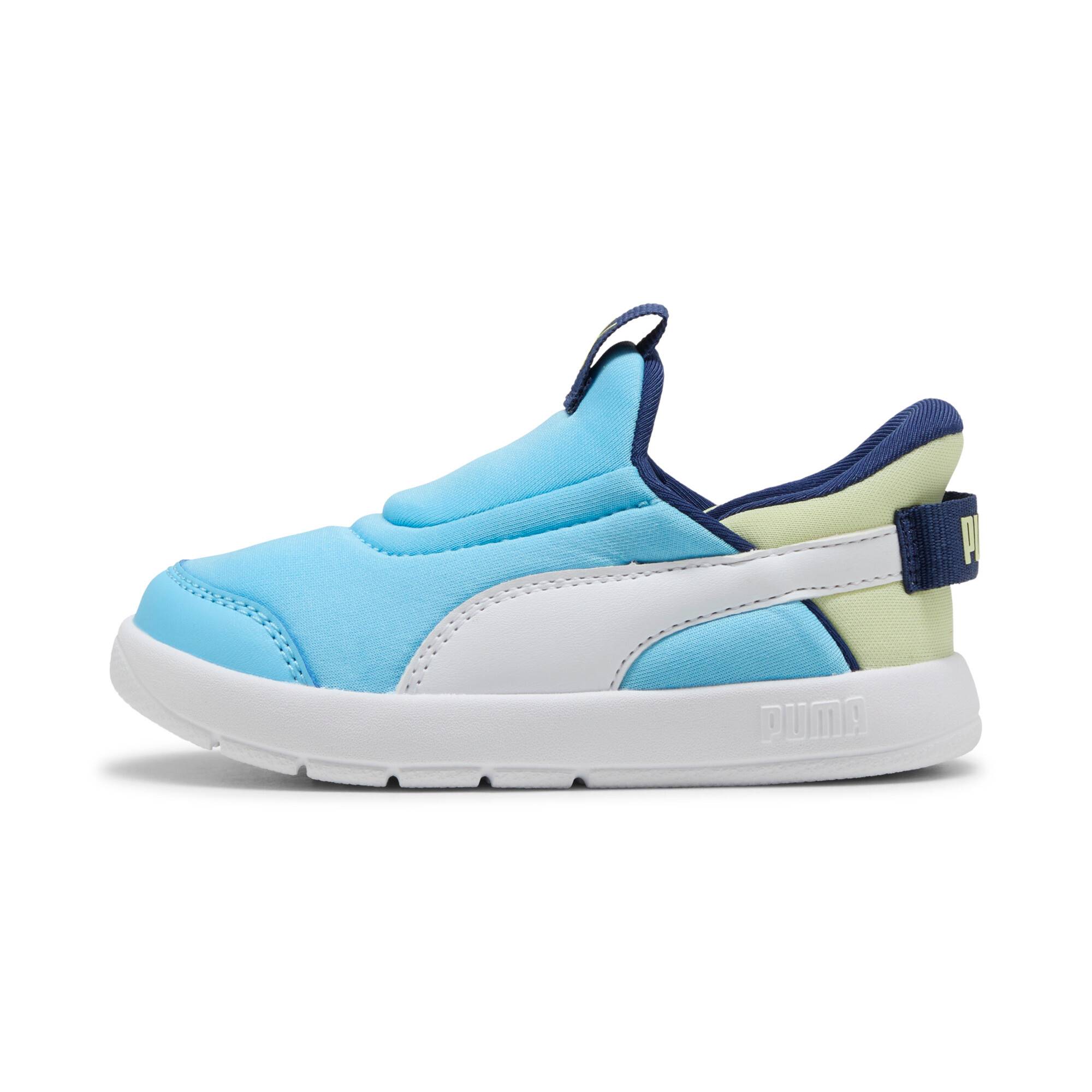 PUMA Courtflex v3 SLIPTECH™ Sneakers Toddlers, Shoes, Vibrant Blue/White/Apple Spritz, 27