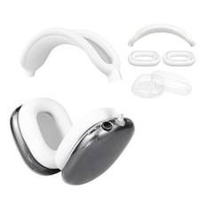 SOULWIT Silikon Ohrpolster Schutz Abdeckungen + TPU Schutzhülle Hülle Cover Case + Kopfband Stirnband Headband Abdeckung für Apple AirPods Max Kopfhörer, Zubehör für Apple AirPods Max