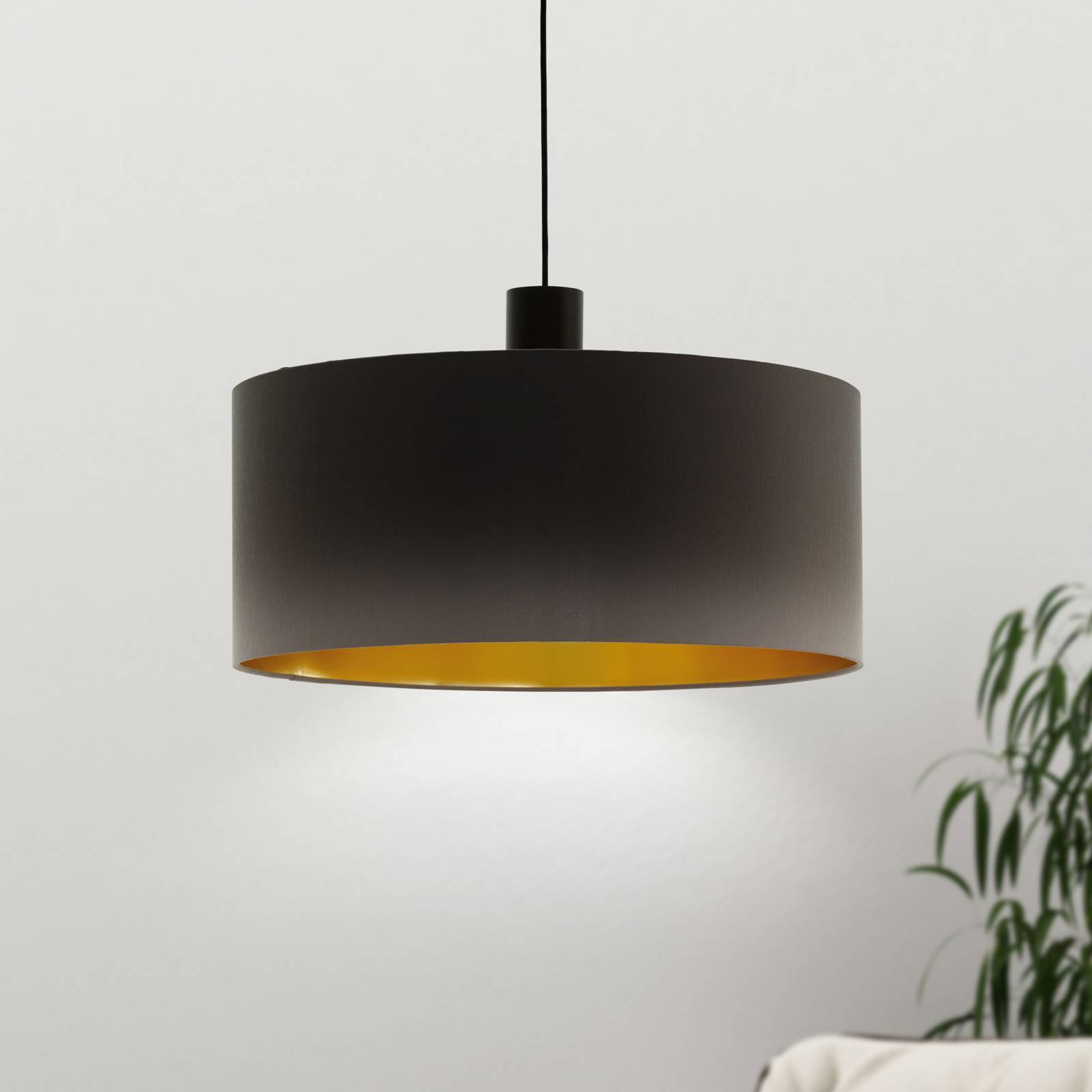 EGLO Hänglampa Concessa, dimbar, Brun / rost, Vardagsrum / matsal, Textil / tyger / siden, Modern, Pendellampa
