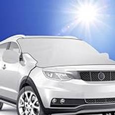 URAQT Car Front Fönster Solskydd, Bil Solskydd, Fram Vindrute Solskydd Block UV Ray Solskydd, Vattentätt Solskydd Kåpa med Sido Speglar Kåpa för Bil Stor eller Liten