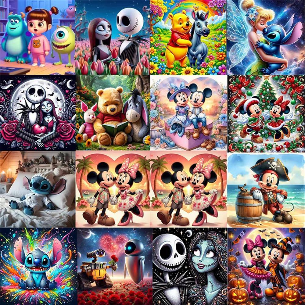 Disney Multi-karaktärssamling Diamantmålning 5D Full Diamant Tecknad Film Hem Sovrum Vardagsrum Dekoration Stor Målning