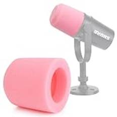 YOUSHARES kompatibelt med Shure MV7 Mikrofon popfilter, mikrofonskydd skum mikrofon vindruta för streaming, podcast och inspelning för att blockera plosiver (rosa)