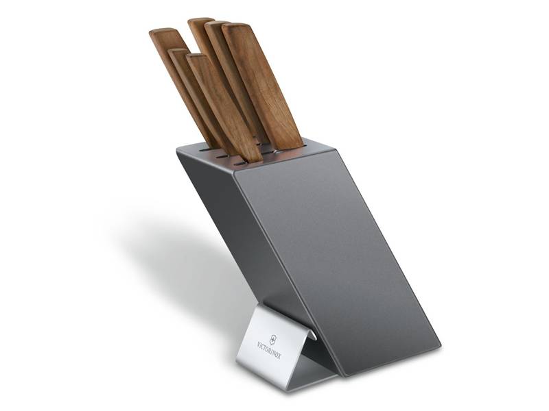 Knivblock, 6 knivar valnöt