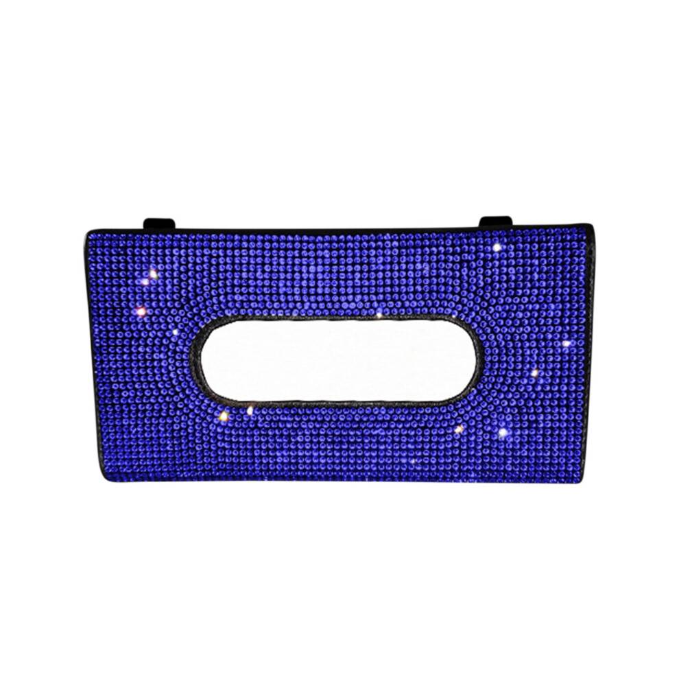 Hållare för näsdukar i solskydd för bilen, tillbehörsorganisatör med strass, universalservetthållare för bilen, glittrande kristallglamorös