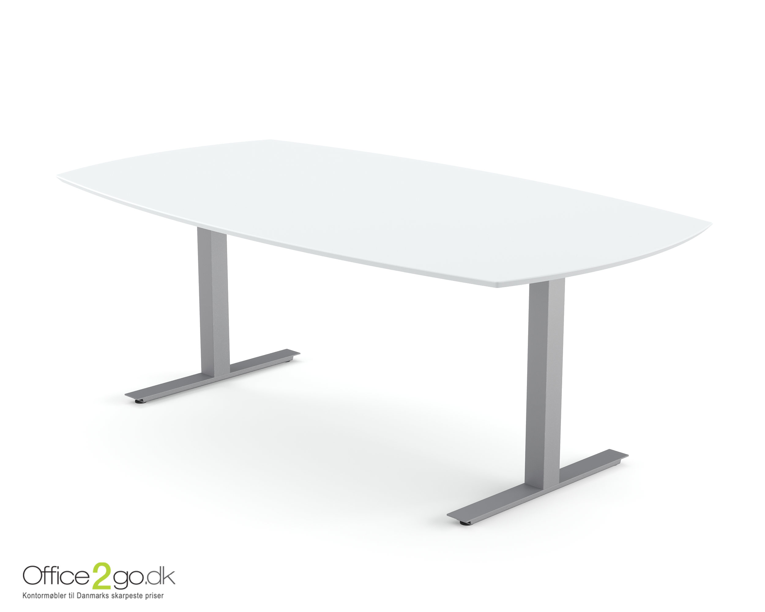 Square mødebord (tøndeformet bordplade) - 180 cm - Gråt