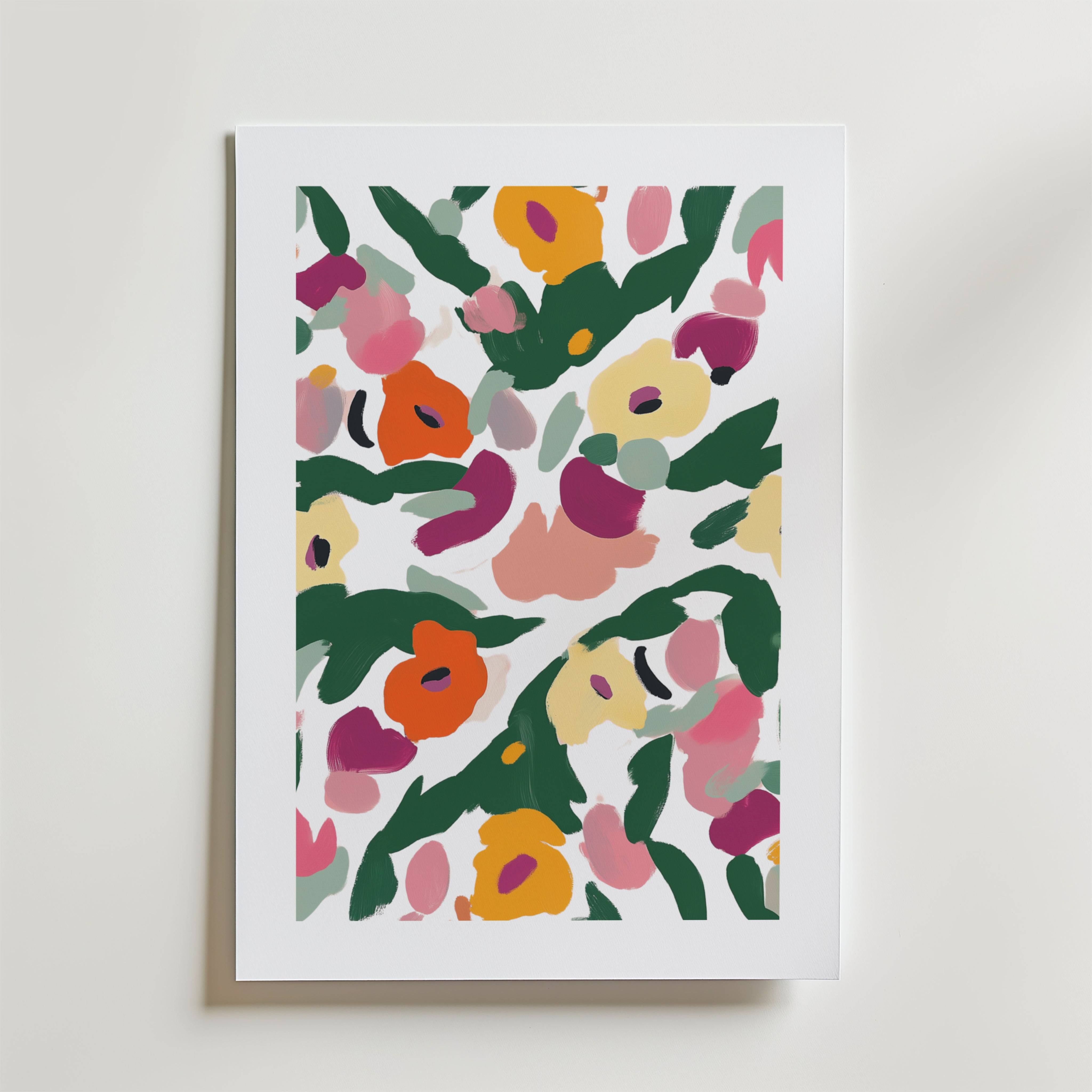Bold Abstract floral Poster - Fine Art Poster 70x100 cm