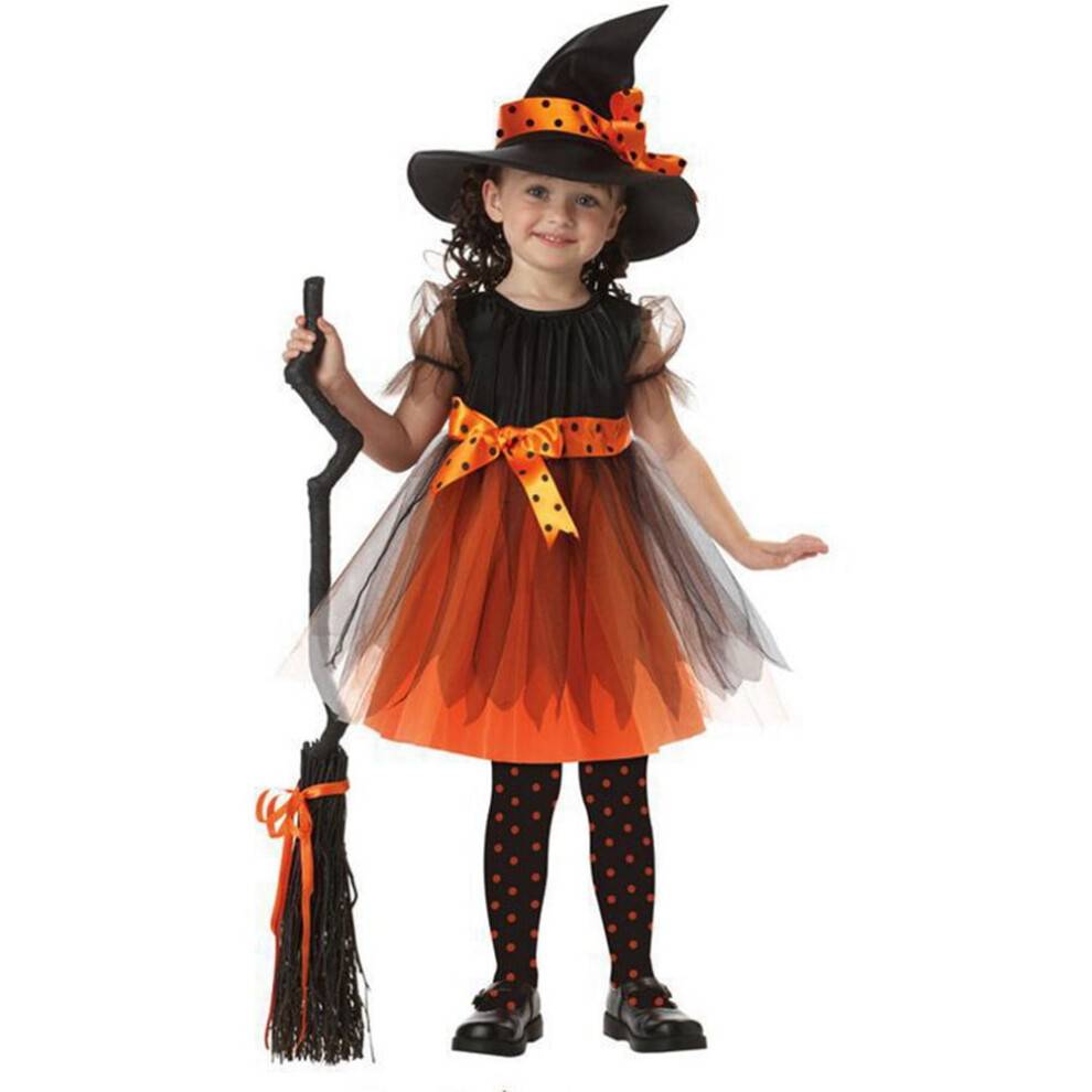 (purplebat, 6-7 Years) Halloween 3-13Y Children Girls Vampire Witch Bat Cosplay Dress Carnival Party Toddler Kids Halloween Costume Dress Up