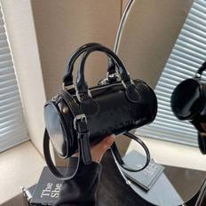 Vintage unikt mode mångsidig high-end Boston handväska, tyg- och axelväska - Svart