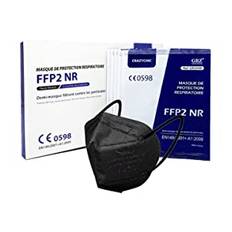 CRAZYCHIC - FFP2 Svart Ansiktsmask Dammmask - CE Certifierad EN 149 Andningsskyddsmask 5 lager - Munmask Hög filtrering - 10 stycken