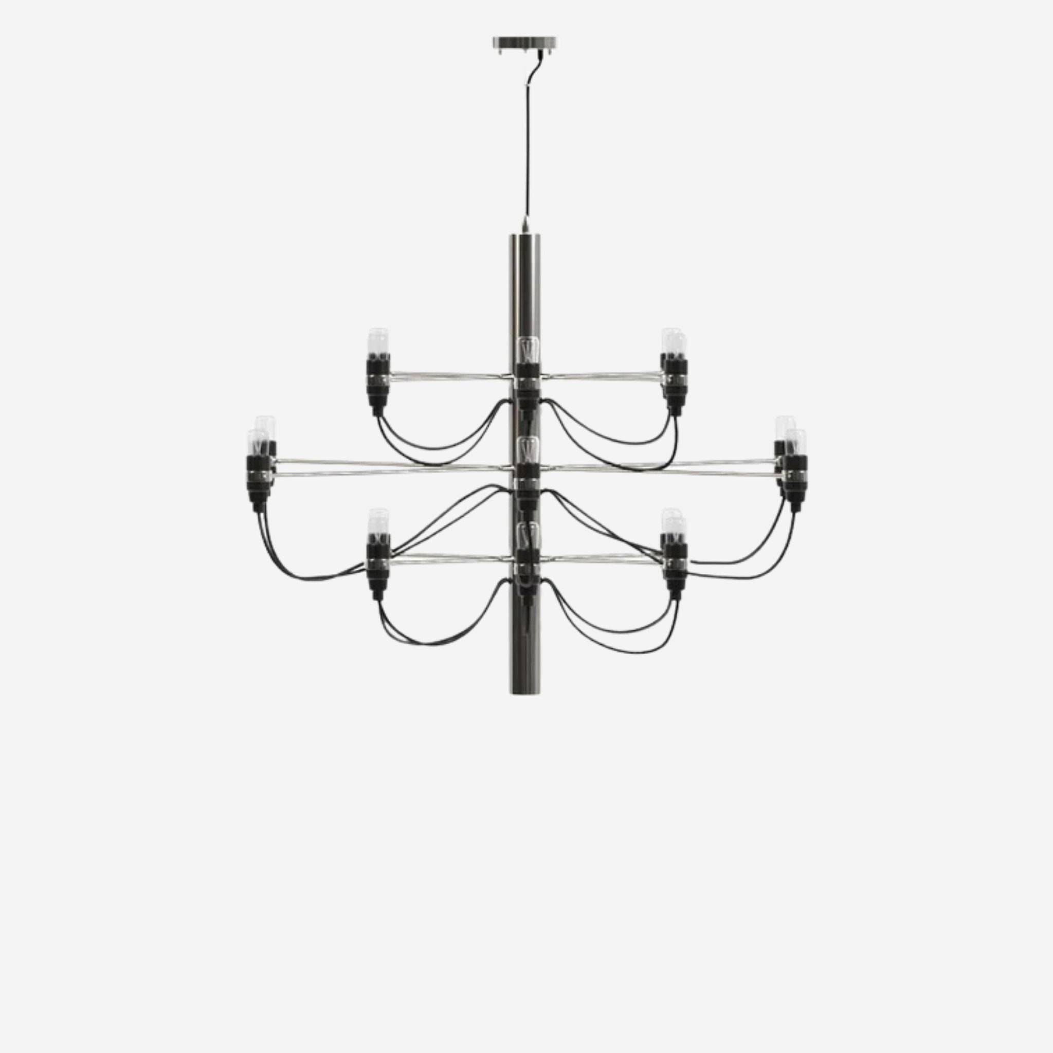 Elegant ljuskrona krom, 18 lampor - Liten modern takkrona Ø68 cm