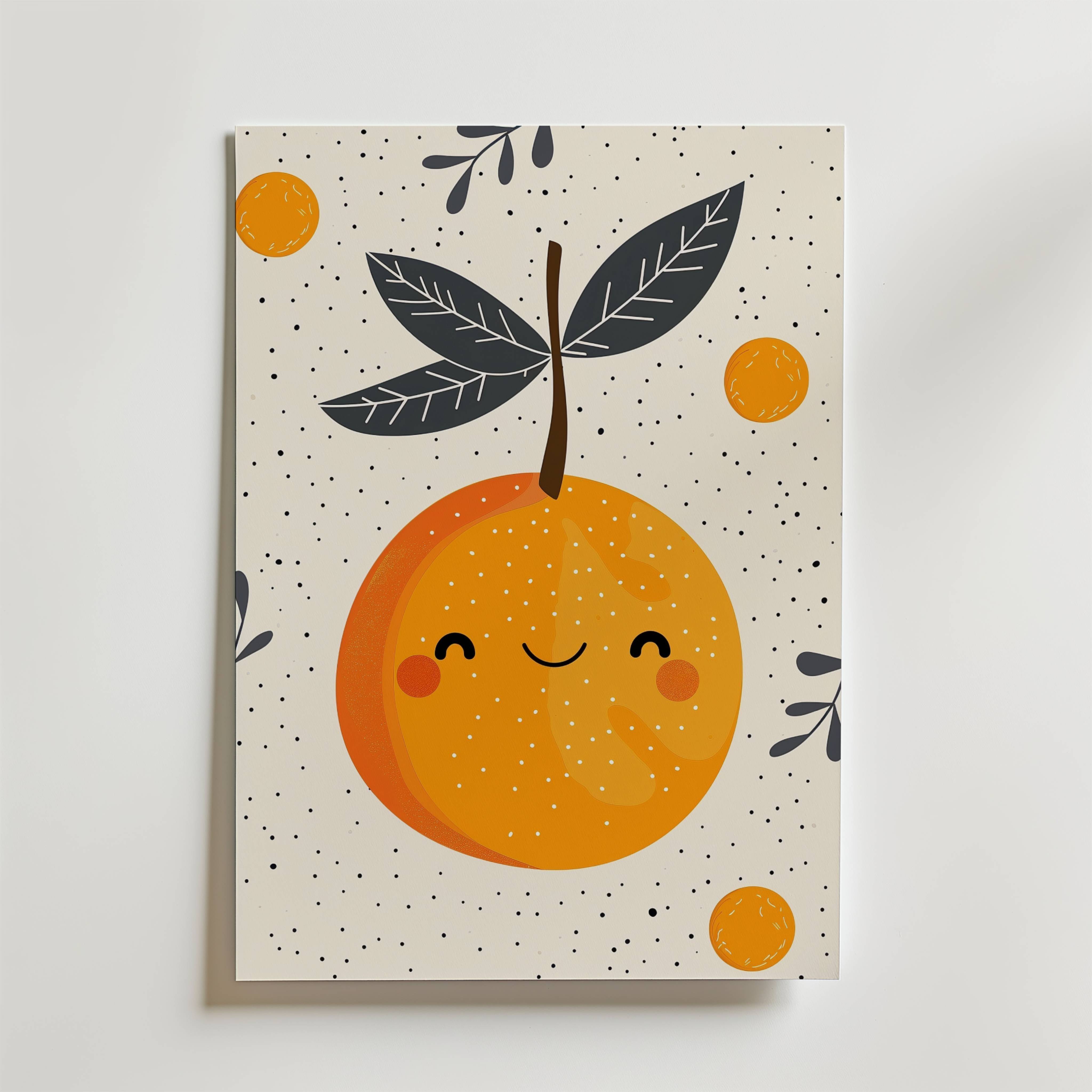 Cheerful Orange Poster - Premium Canvas 100x140 cm