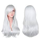 AOMIG Långa Vågiga Blonda Peruker för Kvinnor, 3-pack Peruker Set med Solglasögon och Perukmössa, Naturlig Hel Lång Lockig Anime Cosplay Peruk med Lugg, för Daglig Cosplay Fest Användning