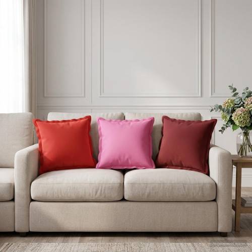 Kudde med kudde HOUTEN 2 st Vinröd Polyester