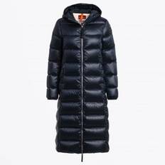 - Leah Long Hooded Puffa Coat - Navy