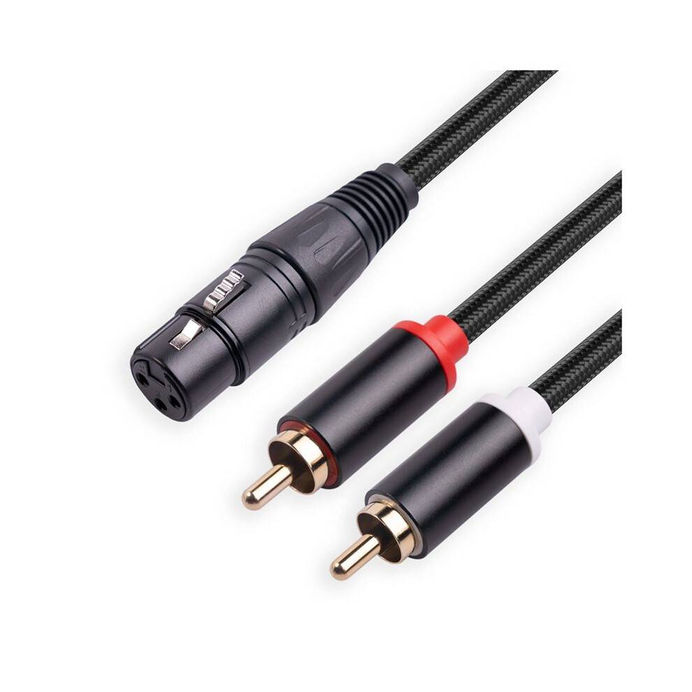 3 Pin XLR Female to Dual RCA Male Y Splitter Cable,Mixer Amplifier Audio Cable,Stereo Audio Interconnect Cable, 2 Meter