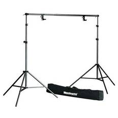 Manfrotto Background set: 2 lamp stands, cross bar, clamps etc.