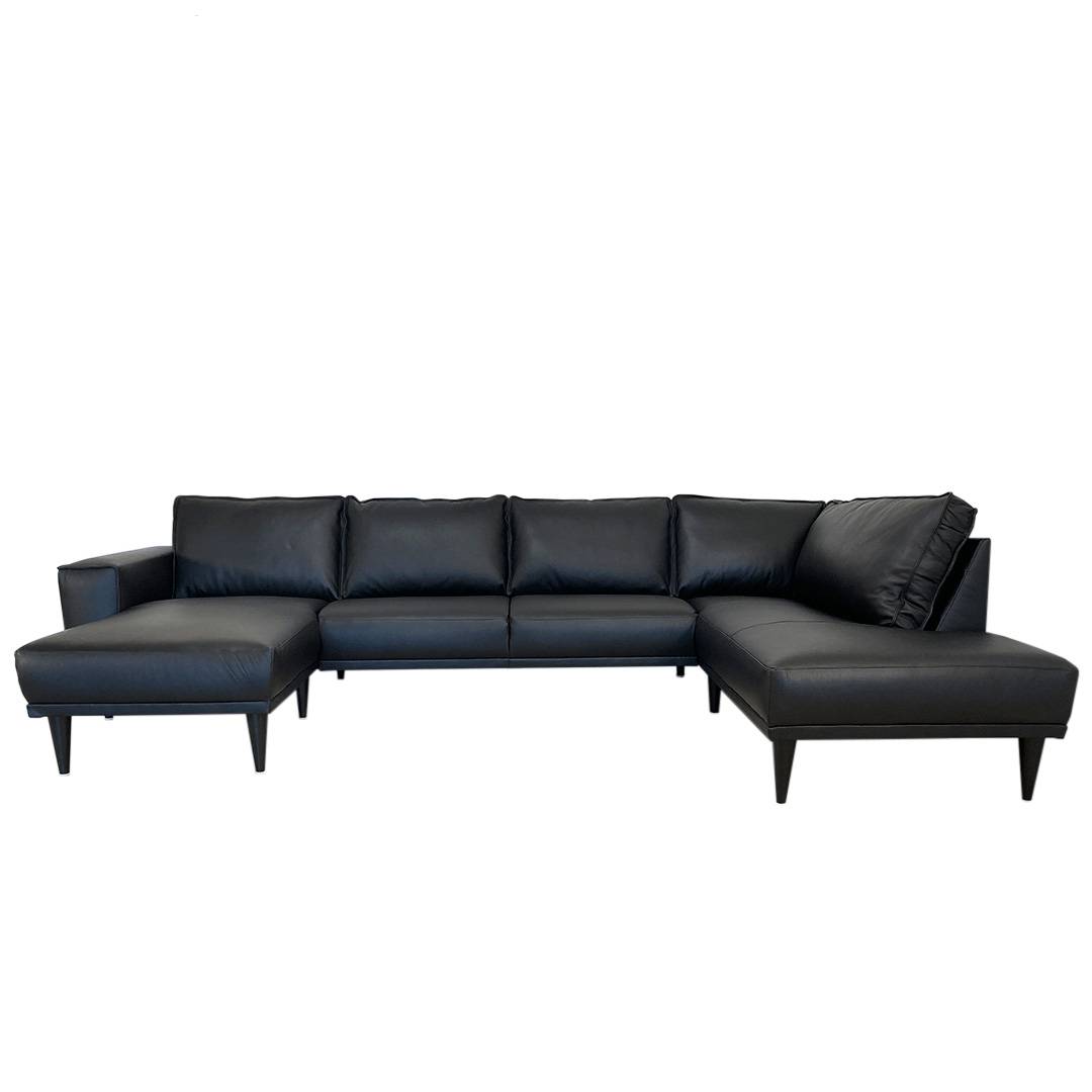 Hjort Knudsen - Scott u-sofa - ægte læder