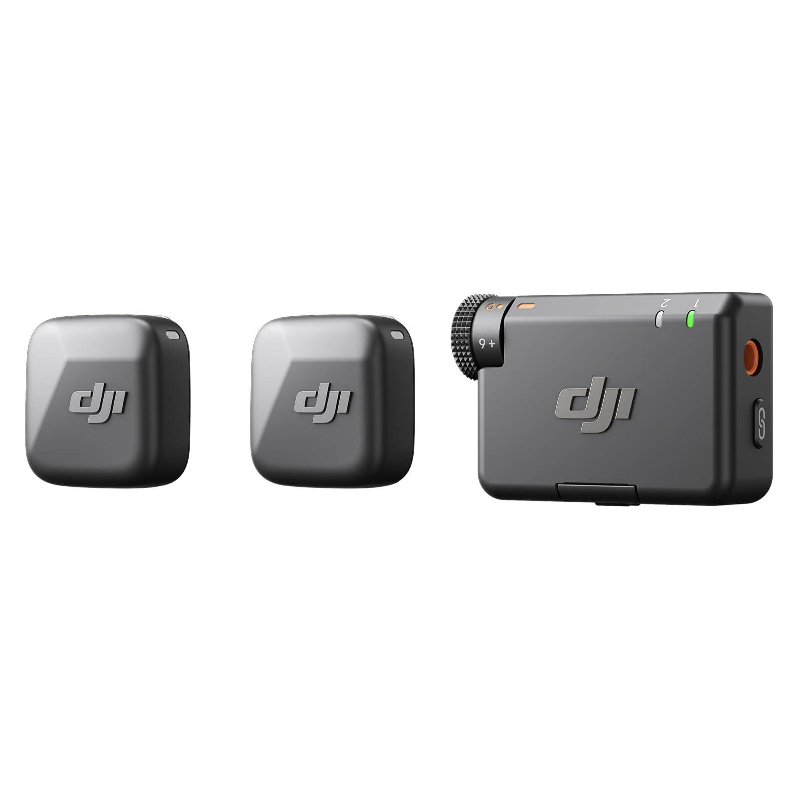 DJI Mic Mini TX 1 Wireless Microphone for Team Production (2 + RX), Detail-Rich Audio, Camera/Android, Two-Person Vlogging, svart