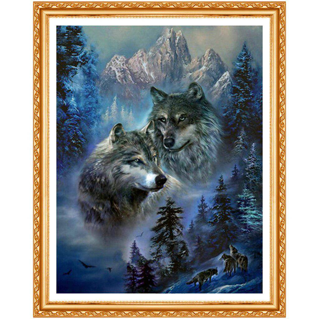 NYA Forest Wolf 5d Diamond Full Diamond Målning Korsstygn Diamantbroderi Djurmönster 20X30CM