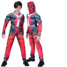 Halloween Muscle Costume Cosplay Børne Hulk Costume Avengers Anime Costume (Muscle Deadpool) M