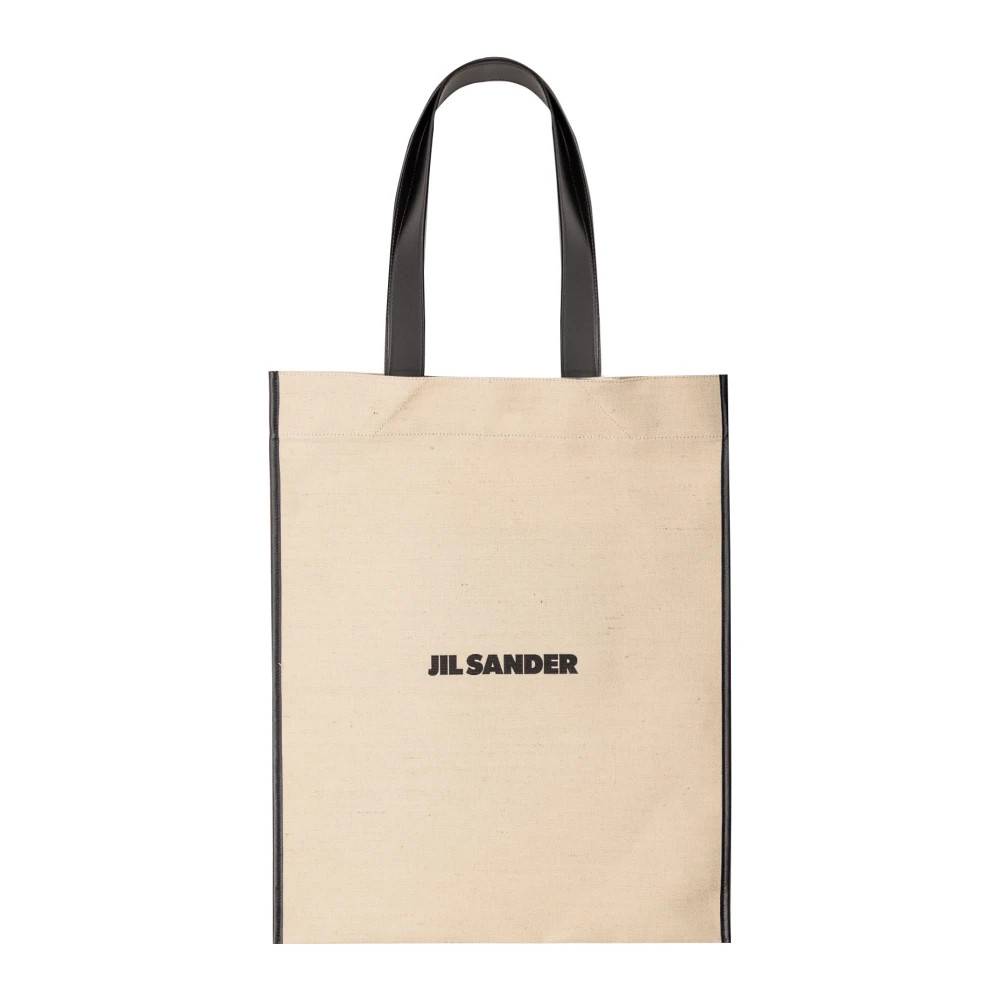 Jil Sander Canvas Book Tote - Tasker - Dame - Beige - ONE SIZE - Bomuld