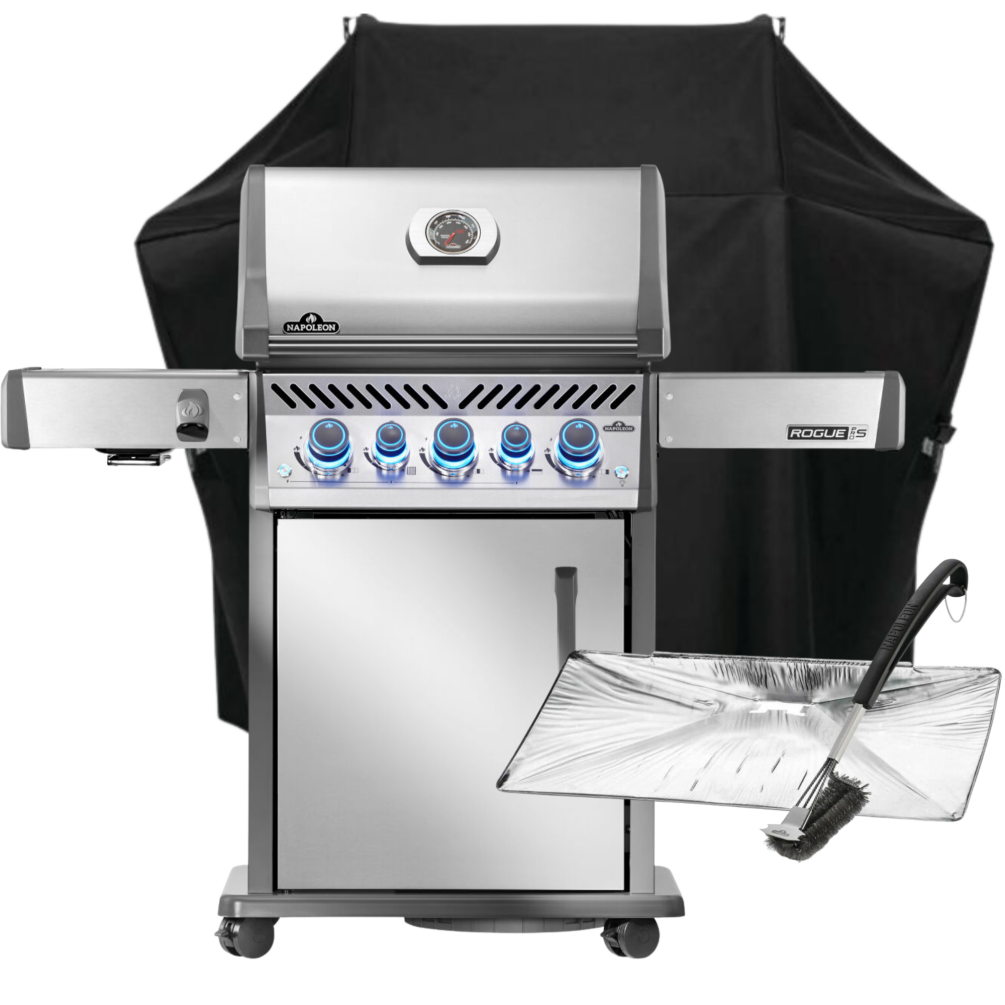 Napoleon SET Rogue PRO-S 425 Edelstahl, mit Edelstahl Rosten, Infrarot-Seiten- & Heckbrenner
