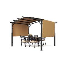 VEVOR 3x3m Pergola Metall Gartenpavillon Partyzelt Überdachung mit Schiebedach