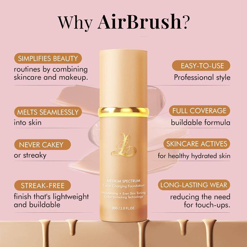 Color-Changing 4-in-1 Foundation: Nourishing, Moisturizing, Long-Lasting Concealer that Brightens and Evens Skin Tone for a Lightweight, Natural Look.