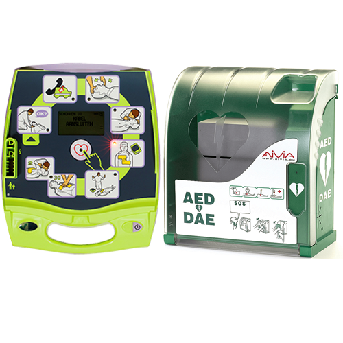 Zoll AED Plus Hjärtstartare. Inklusive Aivia utomhusskåp, bärväska, skyltmaterial m.m.