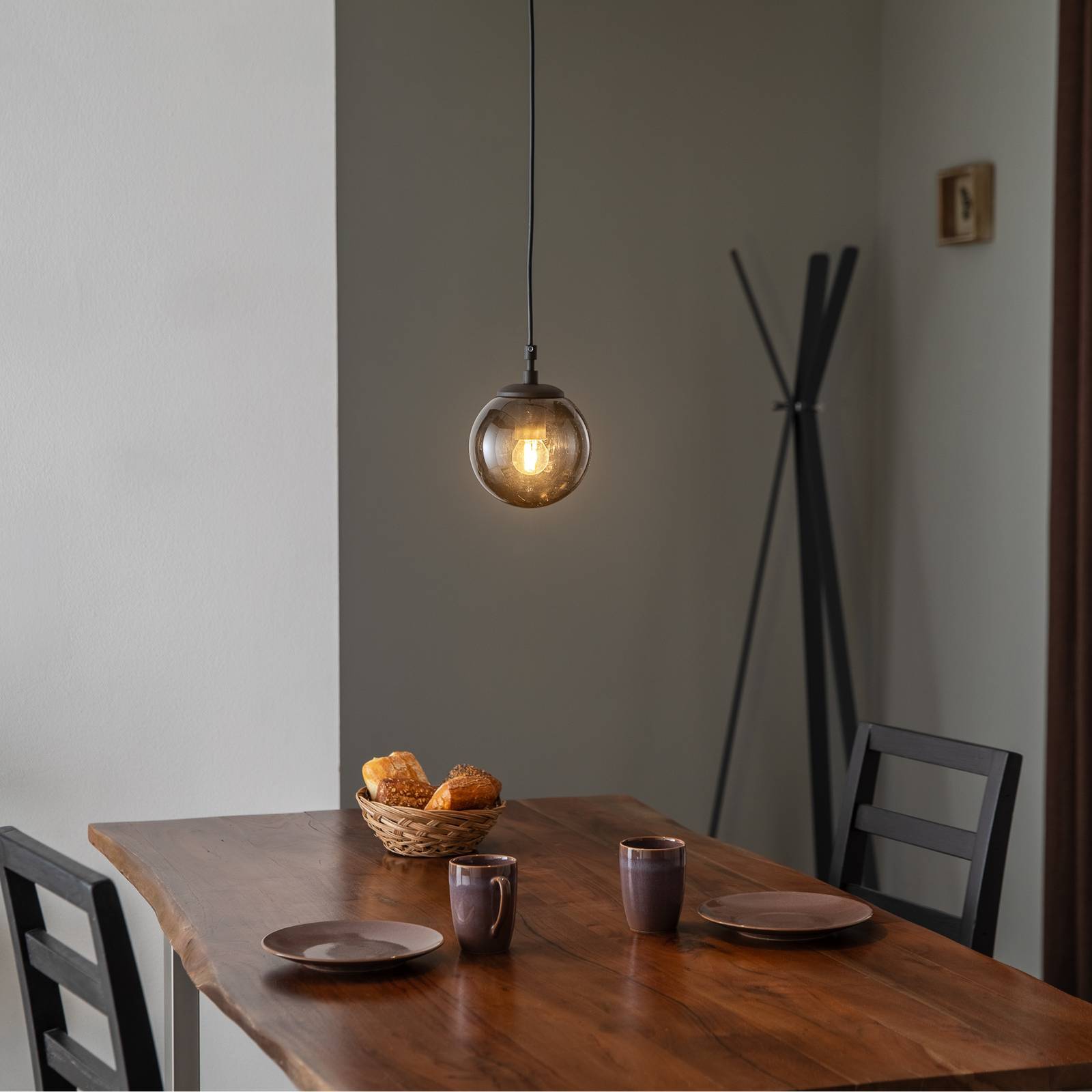 Glas pendellampa Efe 2155 Opviq, dimbar, Aluminium / grå / zink, Vardagsrum / matsal, Glas, Modern, Pendellampa