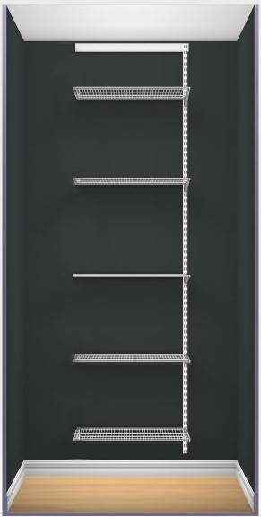 Elfa Classic tilbyg, trådhylde 50, 60x230cm,hvid