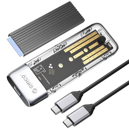 ORICO M.2 NVMe/SATA USB-C 10Gbps Toolfrei Gehüüs Für SSD Grau