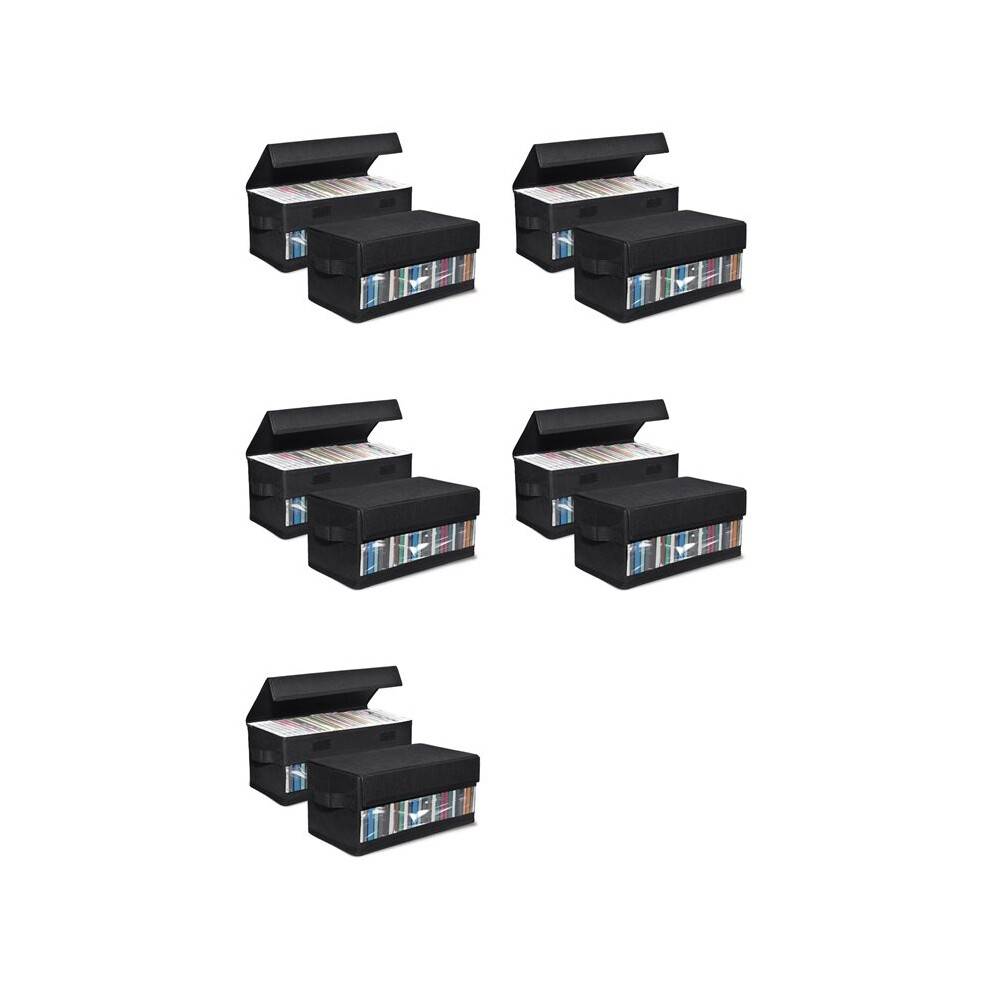 10pack CD Storage Boxes,CD Case Storage, Container Holds 32 CDs in Full Jewel Cases, 60 CDs in Slim Cases