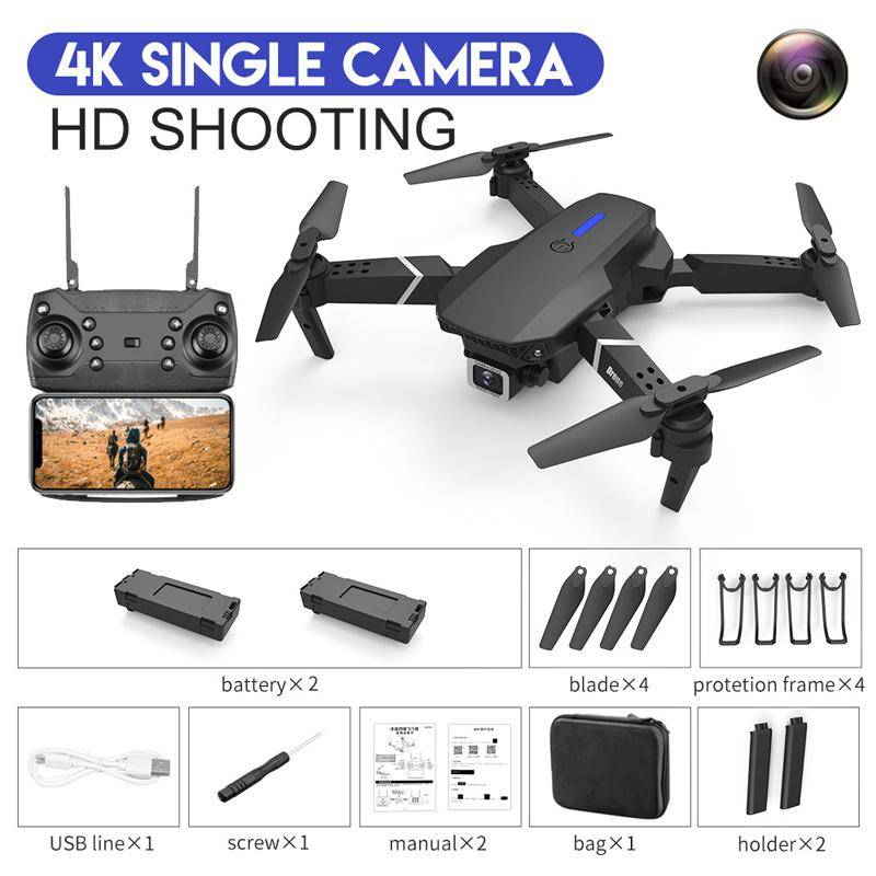 2024 Ny RC Drone Wifi 4K High List/Dual Camera Smart FPV Helikopter Long Endurance Quadcopter Vidvinkel Selfie-kamera Vikbar presentleksak dual camera 3 battery grå