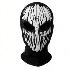 Dödskallemask - Halloweenkostym och rollspelstillbehör, Halloween-rekvisita och utomhusbalaklavahatt, Dödskallemaskkostym maskerad taktisk mask Hallow - Multifärgad (Vit)