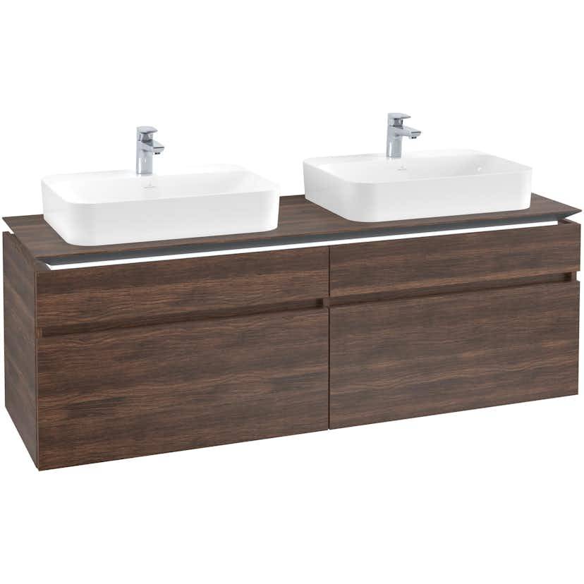 Tvättställsskåp Villeroy & Boch Legato 1600 med 4 Lådor för Två Ytmonterade Tvättställ från Finion & Memento