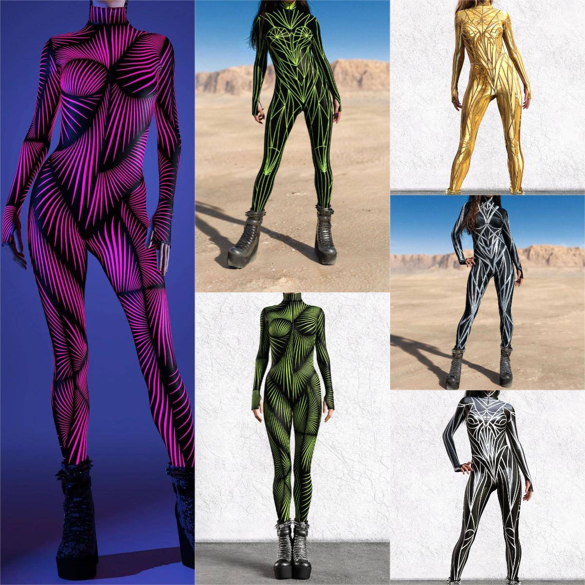 3D Digitaltryck Scenföreställningskostymer Vuxna Halloween-evenemang Karneval Temafest Cosplay-dräkt Låtsasspel Jumpsuit cm