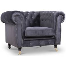 Sheffield Chesterfield Lænestol - Grå (Velvet)