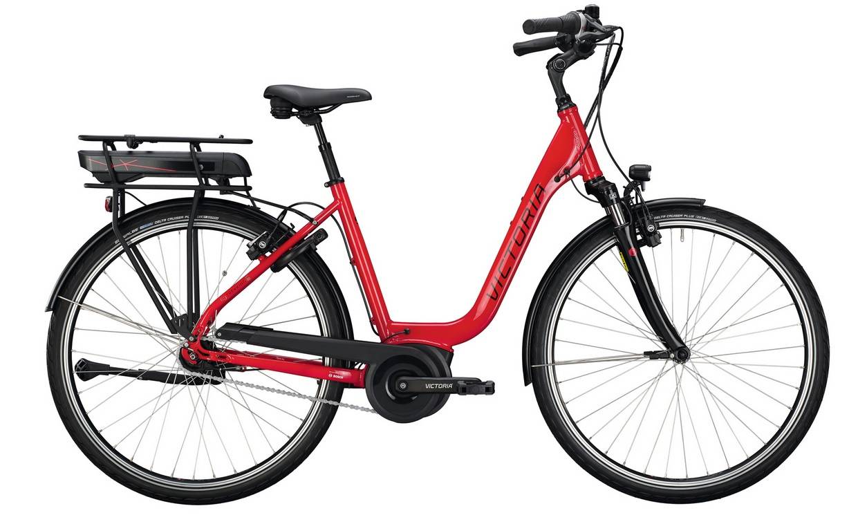Victoria Elcykel bosch 300 - 400 eller 500 Wh 7 Gear Stort display fodbremse Rød 400 Wh 51 Cm