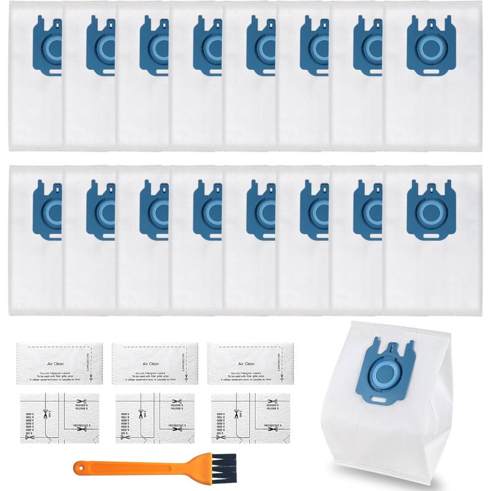 Pakke med 16 støvsugerposer, der er kompatible med Miele GN støvsugere, kompatible med Complete C3/Complete C2/Classic C1/S8340/S2/S5/S8-ser