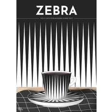 Zebra Kaffekopp Poster, 30x40 / Svart