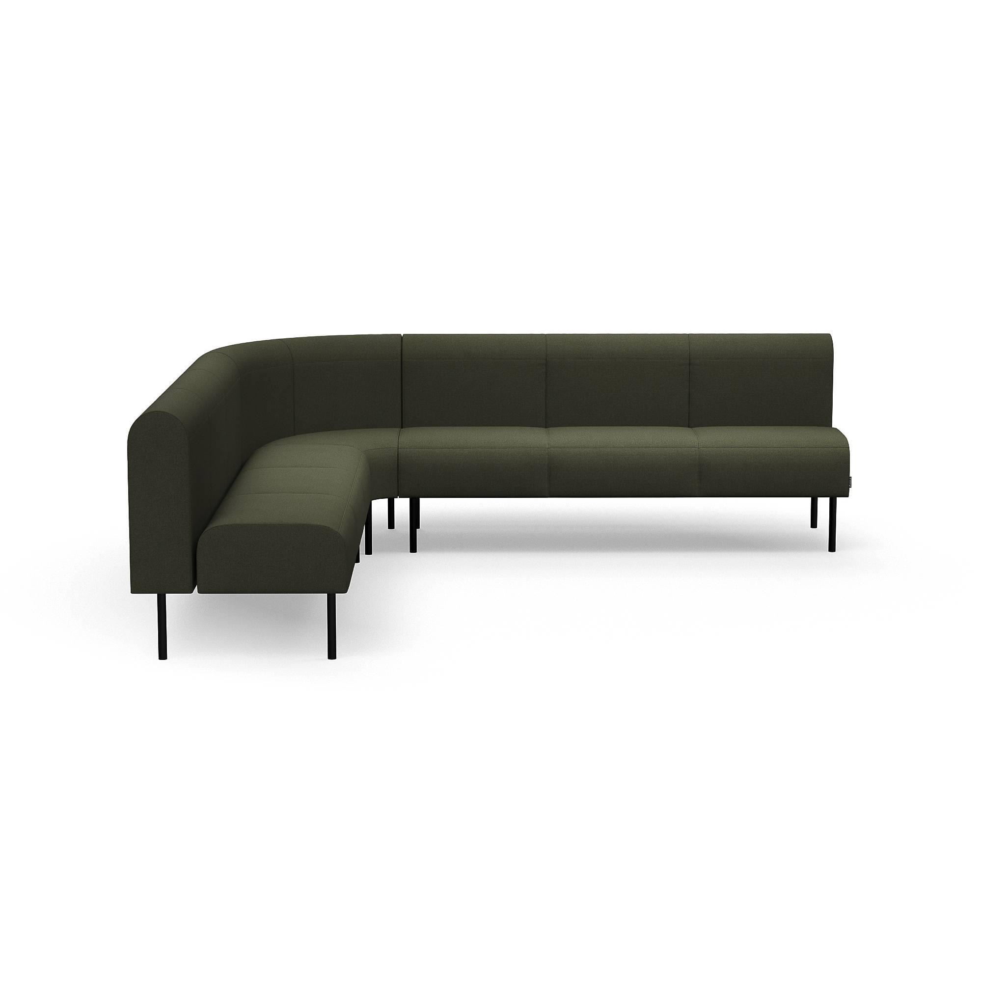 Soffa VARIETY, 90° inåtvänd hörna, tyg Blues CSII, olivgrön