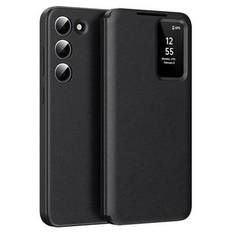 Samsung Galaxy S22 5G Smart Clear View Flip etui med kortplads - Sort